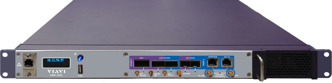 VIAVI MAP-2100 is a rack-mounted test unit enabling secure, remote bit error rate testing up to 100G for data centers and network service providers.