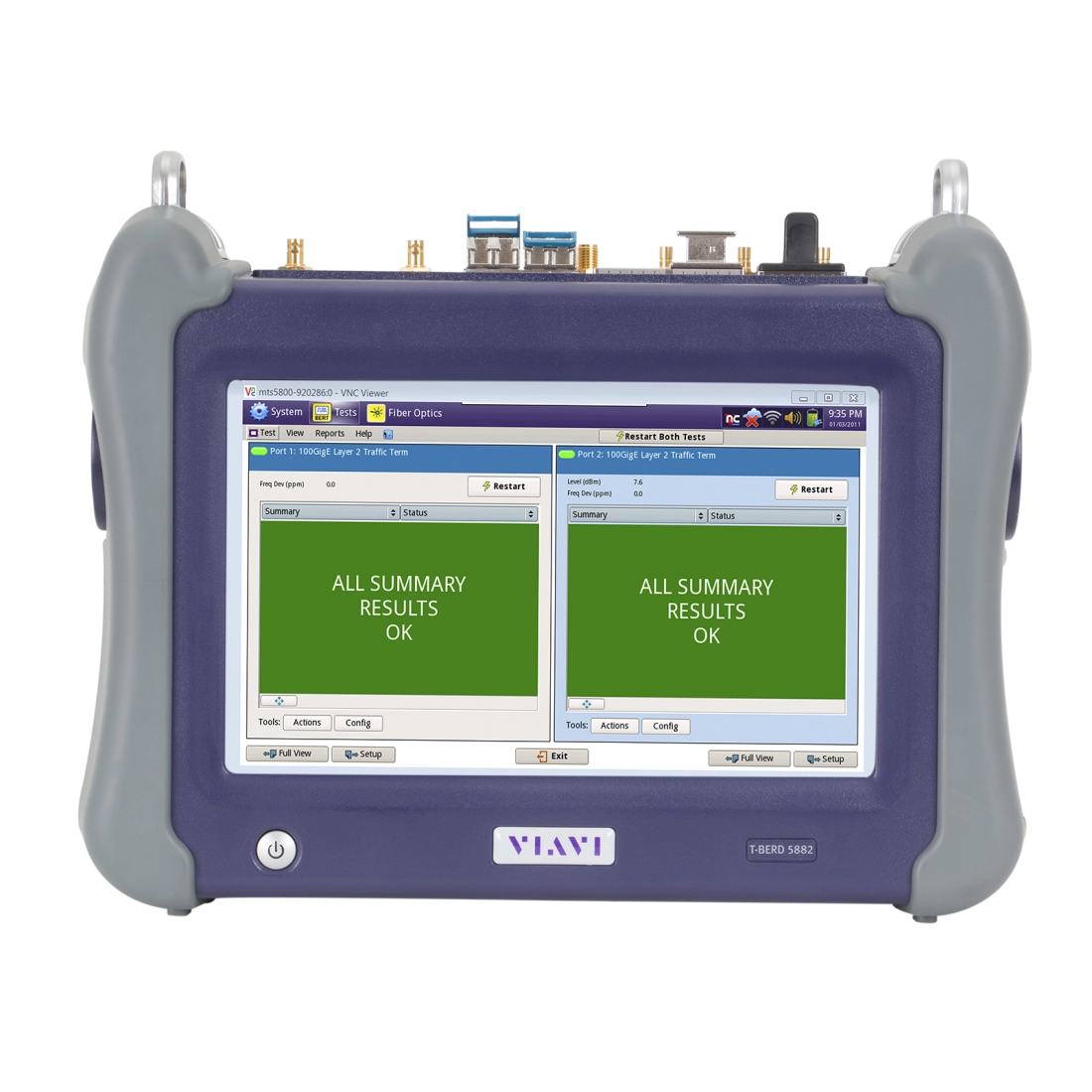 VIAVI T-BERD/MTS-5800 is a compact network tester for fiber, Ethernet, and transport networks, ensuring accurate validation and troubleshooting